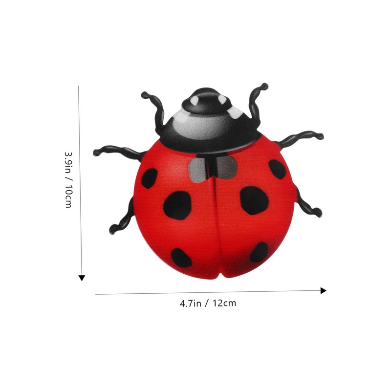 Kichvoe 4pcs Ladybug Wall Sculpture Spring Decor Metal Ladybug Garden