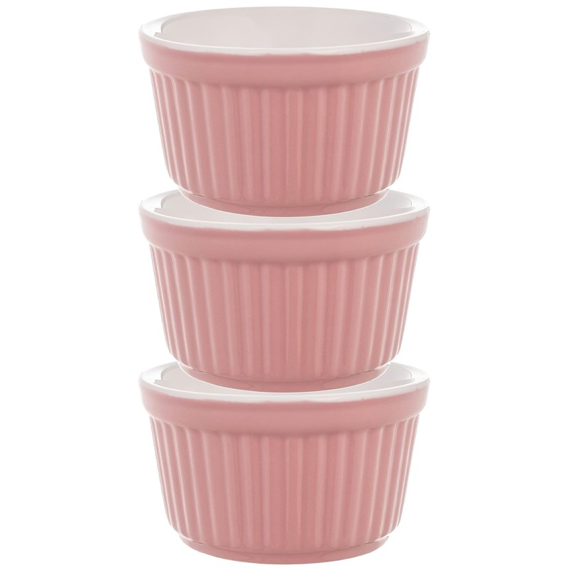 KADAX Soufflé Moulds Set, 3 Pieces, Diameter 9 cm, Crème