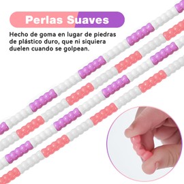 Cuerda para Saltar con Abalorio,Cuerda para Saltar Segmentada,Cuerda de Saltar Segmentada con Abalorio Suaves Segmentadas Sin Enredos,Enredo Ajustable,Cuerda para Saltar Mujer y Niña,2.6m,Púrpura