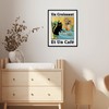 French Cafe Croissant Cat Print, Retro Drink Poster, Dining Room