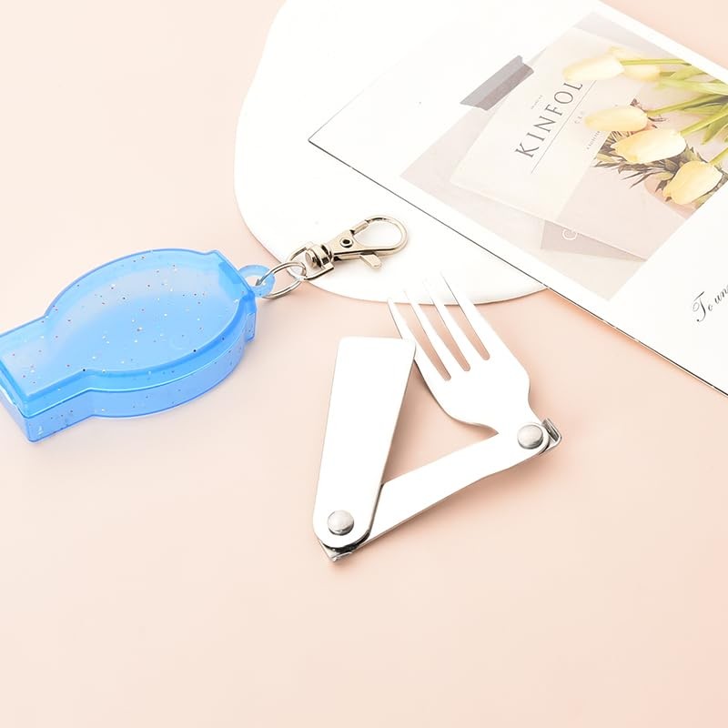 Folding Forks Silverware with Case Portable Foldable Travel Camping Fork