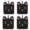NIGOWAYS 4PCS Black Potholders - Pot Holders for Kitchen,Cute Cat
