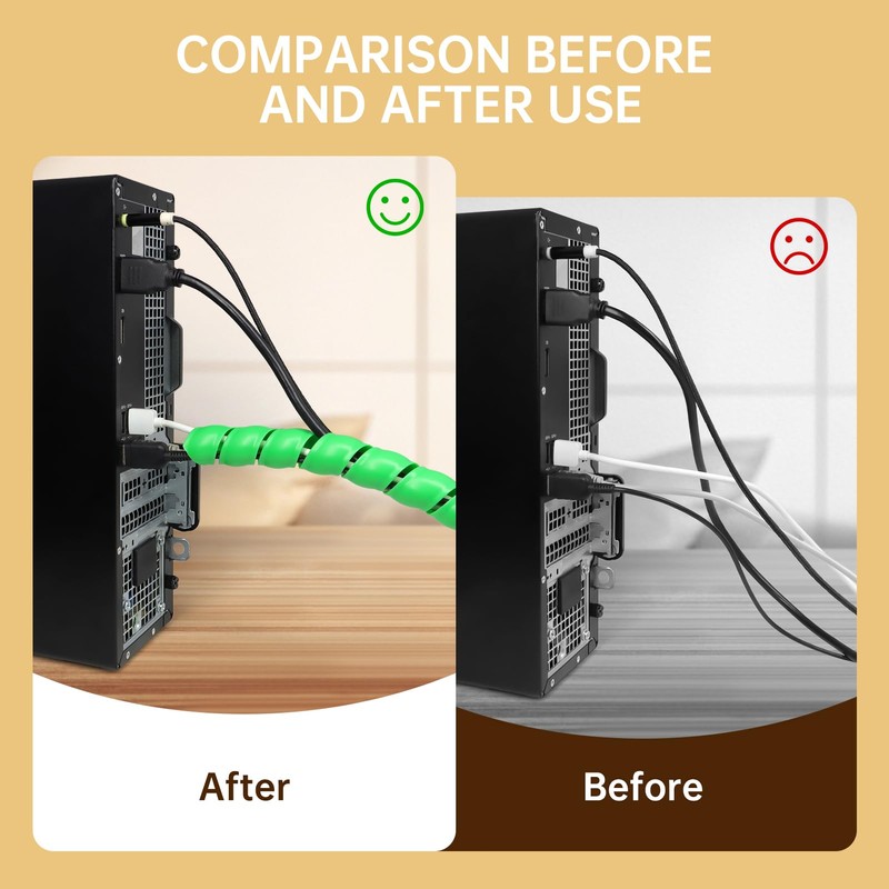 Spiral Cable Wrap, 10ft Cable Sleeves for Cords, Flexible Cable