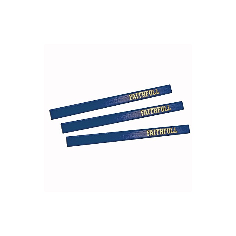 Faithfull Carpenters Pencils 3 Pack - Soft (Blue)