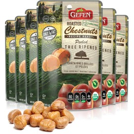 Gefen Organic Whole Peeled and Roasted Chestnuts, 3oz (6 Pack) | Chestnuts Peeled and Ready to Eat | Great for Cooking & Baking | Gluten Free | Kosher