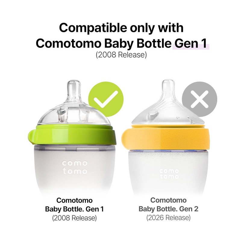 Comotomo Silicone Replacement Nipple, Fast Flow, 6+ Months, 2 Count