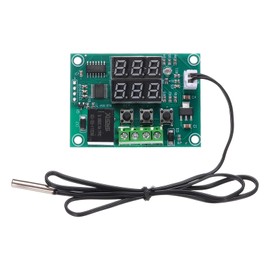 sourcing map 2 Pack XH-W1219 10A DC 12V Digital LED Temperature Controller Thermostat Heating and Cooling Control Switch Module for Fridge Greenhouse Farm
