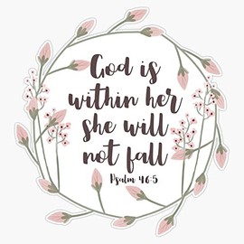 Bible Verse - Psalm 46:5 inches Bumper Sticker Vinyl Decal 5 inches