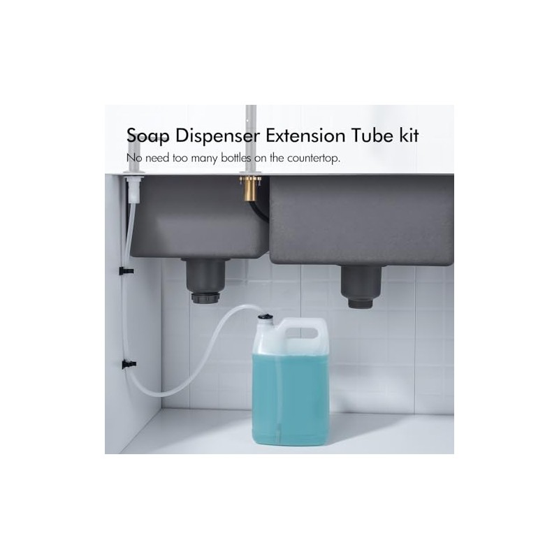 BAGNOLUX Kitchen Sink Soap Dispenser Extension Tube Kit with Check