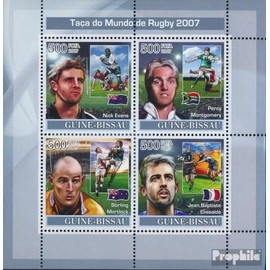 Guinea-Bissau 3673-3676 Sheetlet (complete. issue) unmounted mint/never hinged ** MNH 2007 rugby-Championship 2007 (Stamps for collectors) Ball games without football (basketball/handball/baseba
