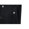 wantdo Men's Wool Melton Walking Coat Windproof Jacket Overcoat Black