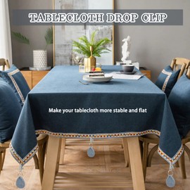 Wkmamo Set of 6 tablecloth weights stone with clip, tablecloth weights with clip, tablecloth weight clamping force for family, camping, wedding, garden