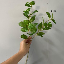 3Pcs Mint Leaves Artificial Greenery Stem 21.6In Green Fake Leaves Faux Greenery Branch for Vase Arrangement Kitchen Home Table Decor