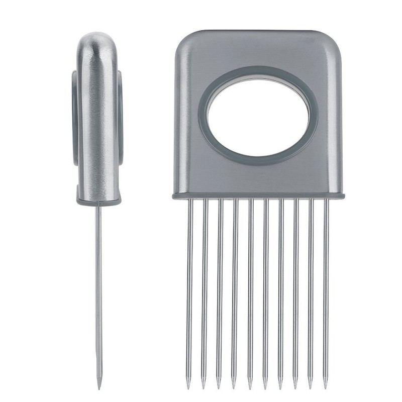 Onion Holder Vegetable Slicer Stainless Steel Onion Peeler with Comfortable