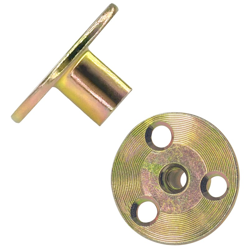 12 PCS Zinc Plated Round Tee Nuts,3-Hole T-Nuts for Furnitures