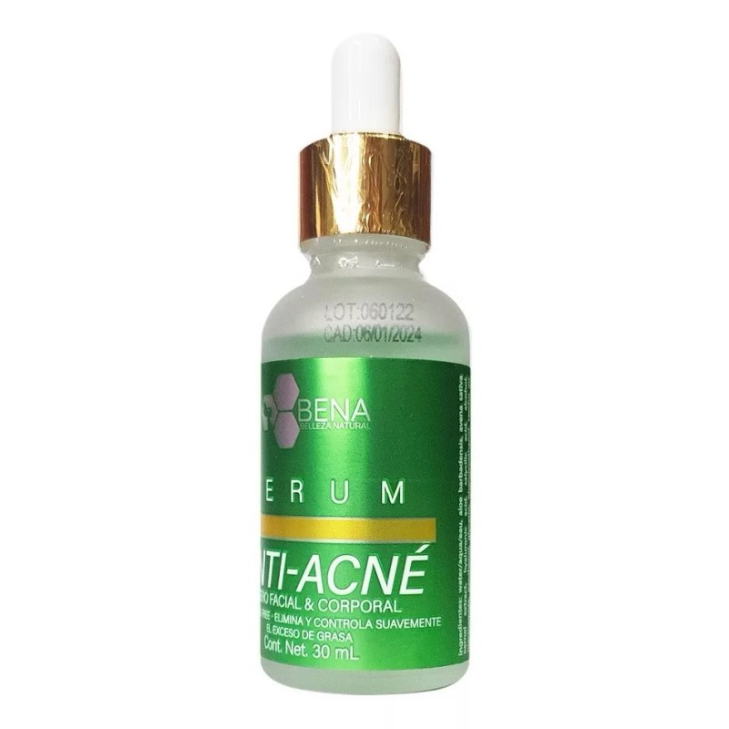 BENA Belleza natural Serum Facial Antiacne + Acido Hialuronico Piel
