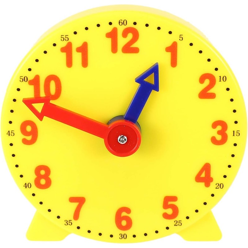 Jizlan Yellow 4 Inch Learning Clock Time Model Teacher Gear