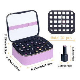 UOZL Small Clear Nail Polish Case Holds 30 bottles(15ml-0.5fl.oz) Nail Polish Organizer Multifunctional Nail Polish Bag organizer, Cosmetic Travel Makeup Cases for Women, Pink