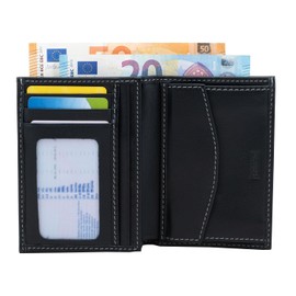 Pielnoble PE207 – Wallet with Interior Purse, Black/White