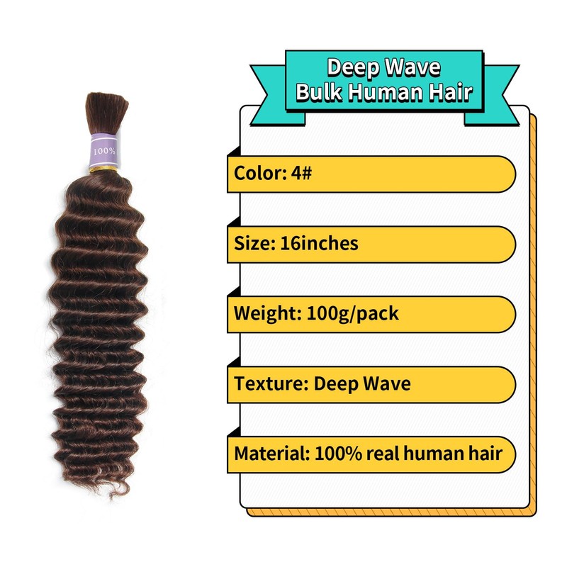 16 Inch Human Hair For Braiding Hair Bulk Braid Extensions