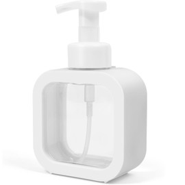 Foaming Soap Dispenser, 300ml (10oz) Plastic Refillable Foaming Hand Soap Dispenser with 8 Pcs Waterproof Labels, Foam Pump Bottle for Bathroom and Kitchen (White)