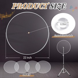 LEIFIDE 4 Pcs 22 Inch Portable Drum Shields Drum Noise Barrier Clear Acrylic Cymbals Shields Kit Sound Baffle Muffles Live Recording Standard Mounting on All Cymbal Stands Shield for Performance