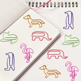 120PCS Cute Animal Shaped Paperclips Assorted Colors Paper Clips Decorative Bookmark Metal Paper Clamps for for Home Office Supplies