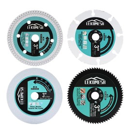 LEKOMESH 3" Circular Saw Blades - 4pcs 3/8" (10 mm) Arbor HSS/X Mesh/Glass/Wood for Cutting Wood,Granite,Marble,Concrete,Rebar,Steel Plate,Glass, Angle Grinder Cutting Disc