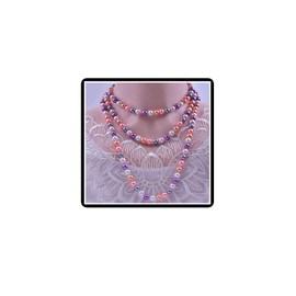 Dishowme Lone Pearl Necklace 1920s Faux Pearl Necklace Chain Vintage String of Pearls Beads Necklace Costume Jewelry for Women (Multi B)