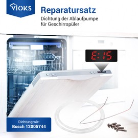 VIOKS Repair Kit Pump Pot Seal 12005744 - Diameter 182 mm for Dishwasher Pump Pot Seal Siemens Bosch Constructa Neff Pump Sump Seal Siemens Dishwasher Replacement Parts for Error E15