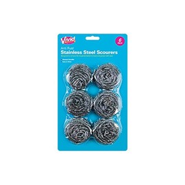Vivid Stainless Steel Scourers 6 Pack