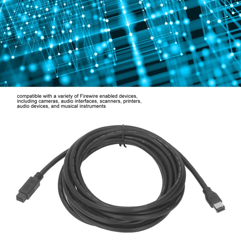 IEEE 1394 Firewire Cable 800Mbps 14.8ft Long Plug and Play