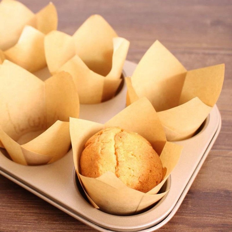 600 Pieces Tulip Cupcake Liner Baking Cups Paper Cupcake and