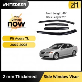 Fits for Acura TL 2004 2005 2006 2007 2008 Acrylic Safe Smoke Window Visor Set - Sun, Rain, and Vent Protection, 4-Piece Tape-On 2 mm Thickened Window Deflector Guard Kit