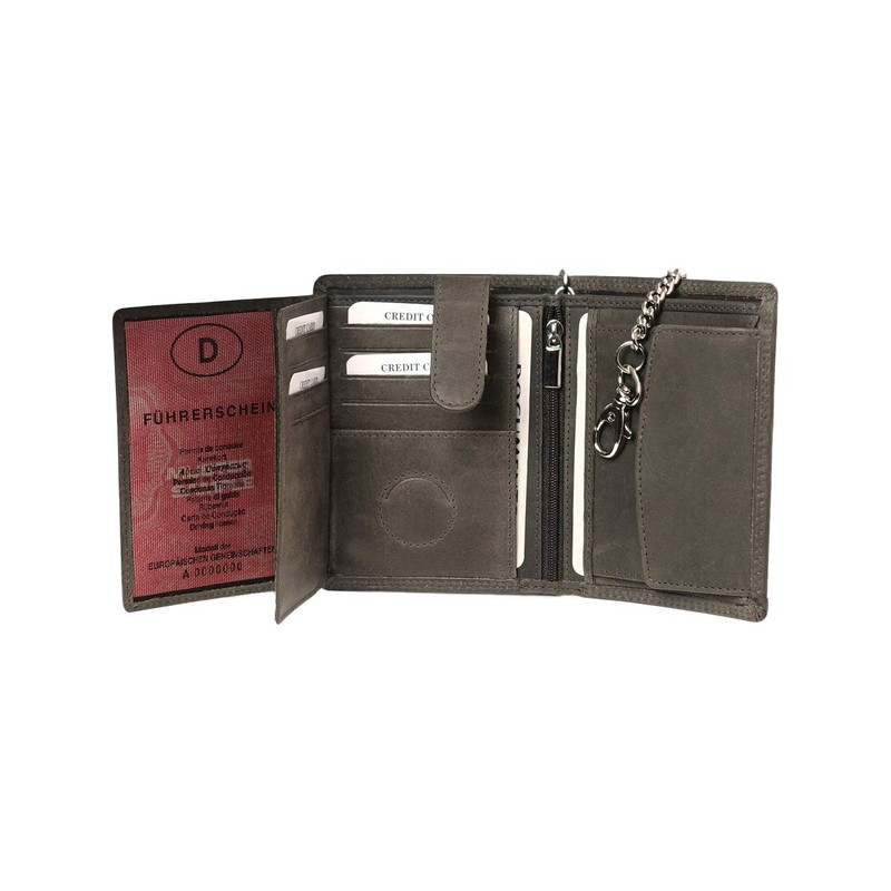 Chain Wallet Portrait Format, dark brown