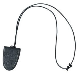 IROKOHA Genuine Leather Mask Strap, Mask Holder, Mask Chain, Crochet Glasses Holder, Mask Case, Leather Necklace, Magnetic, Black