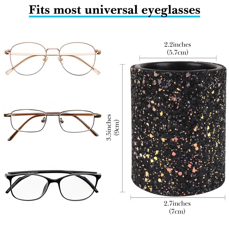 Linkidea Eyeglasses Desk Holder Stand, Vegan Leather Lined Reading Glasses