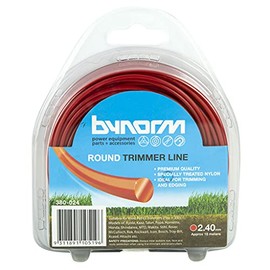 Bynorm Specially Treated Nylon Power Equipment Parts 380-024 Round Trimmer Line, 2.4 mm Diameter Idol for Trimming and Edging (Pack of 1, Red)