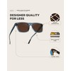 WearMe Pro Men's Square Sunglasses - (Crystal Indigo/Brown Lens)