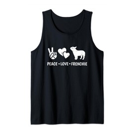 Peace Love French Bulldog Dog Lover Puppy Owner Pet Groomer Tank Top