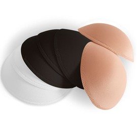 WMugthome 3 Pairs Round Seam Women's Removable Sports Yoga Bra pad, Bikini Top Bra Pads Insert (Tricolor,B Cup)