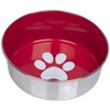 Nobby Heavy Paw Anti-Slip Stainless Steel Bowl, 13.5 cm, Red/Silver