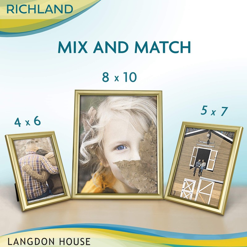 Langdon House 4x6 Picture Frames Set (Gold, 6 Pack) Distinguished