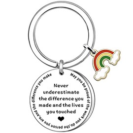 AMZQ Colleague Leaving Gifts Retirement Gifts for Women Thank You Gift Appreciation Gifts Keyring Keychain for Volunteer Social Worker Nurse Teacher Boss Colleagues Rainbow Gift