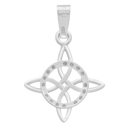 JOYARIS - Dije Nudo De Bruja Celta Amuleto Con Zirconias En Plata Solida 925 (Blanco)