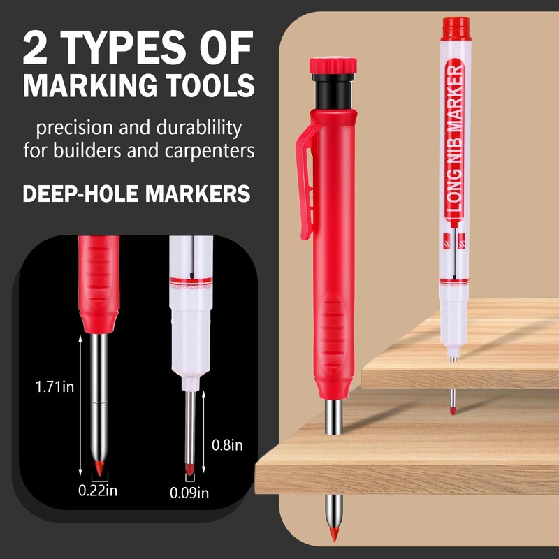 MotiMind 22 Pack Mechanical Carpenter Pencil Set with 78 Pencil