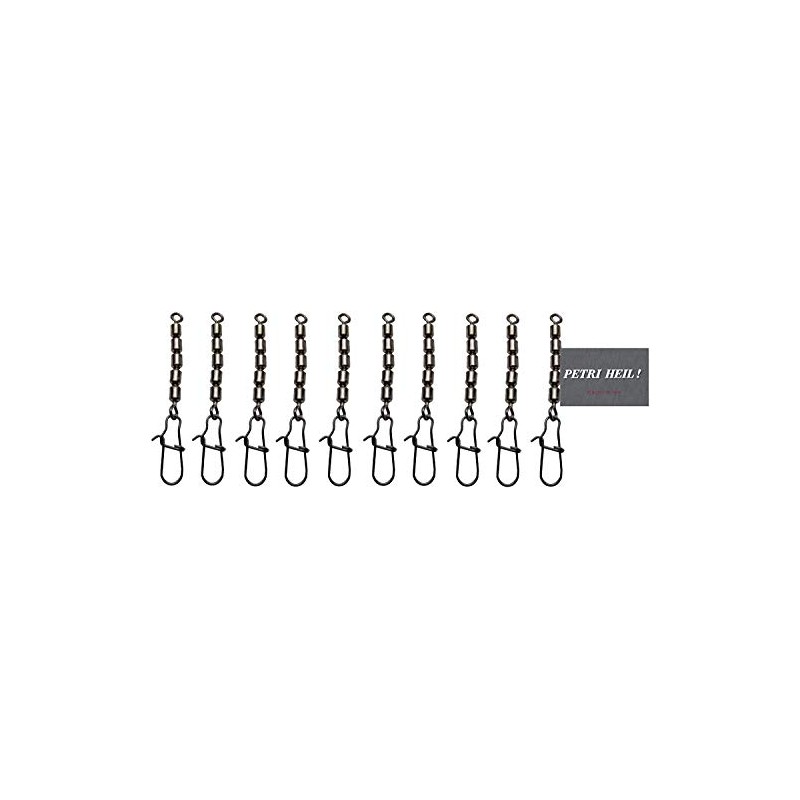 Behr 5-fold swivels with carabiner snap trout swivel black nickel,