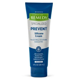 Medline Remedy Medline Remedy Specialized Silicone Cream, Unscented (4 fl oz), 12 Count, Gentle Breathable Film for All Ages, Paraben-free and Hypoallergenic Skin Care Cream, Barrier Cream for Dry Cracked Skin