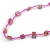 Avalaya Long Magenta Glass Bead, Sea Shell Nugget Necklace/100cm L