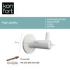 Kon-fort Home White Towel Hook, Screw, 2 Pack Bathroom Hooks
